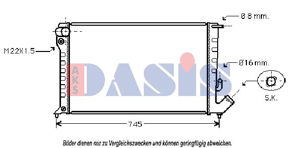 AKS DASIS Радиатор, охлаждение двигателя 060990N